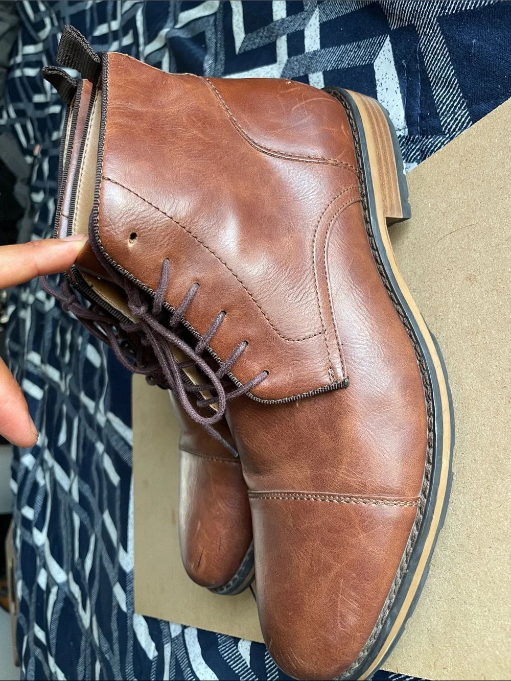 Apt. 9 Men's Cognac Brown Leather Chukka Boots